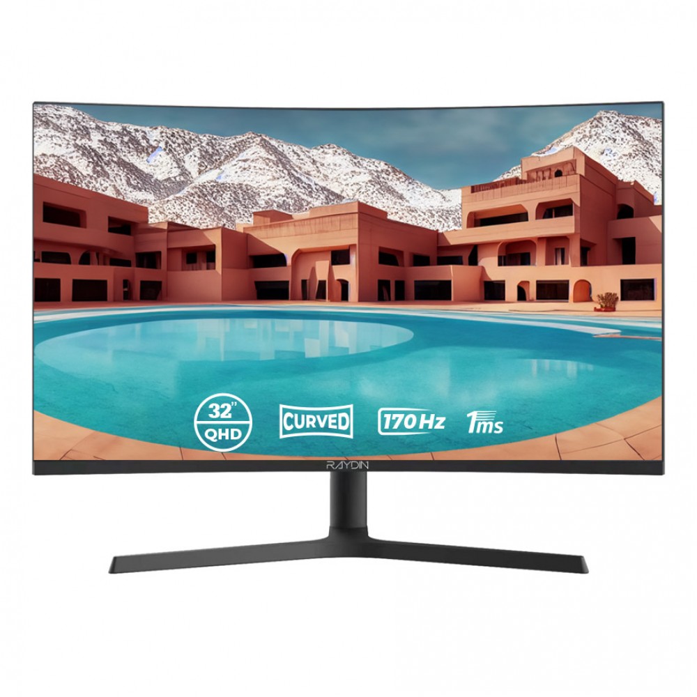 32" RAYDIN G32VA170QC Curved 1ms 170Hz, 2K Quad Yükseklik Ayarlı Gaming Monitör