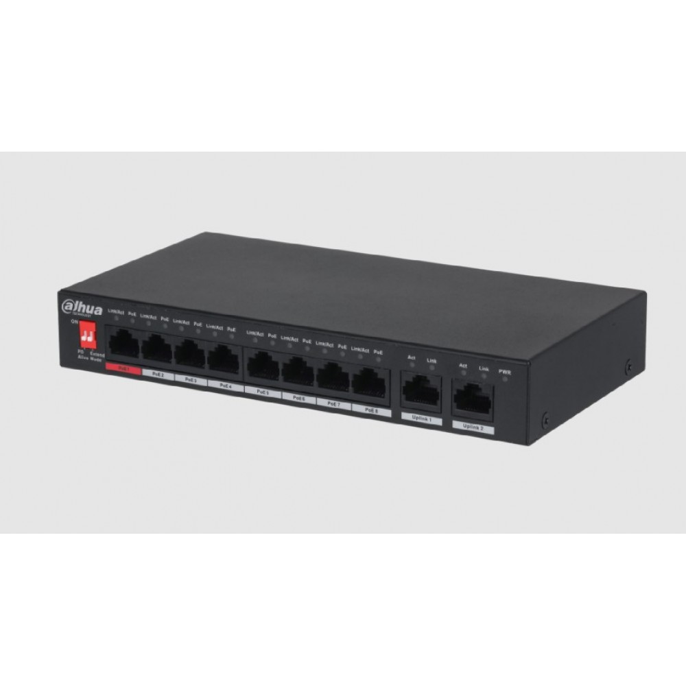 DAHUA PFS3010-8ET-96-V2 8FE PoE Port (96W), 2GE Uplink Switch