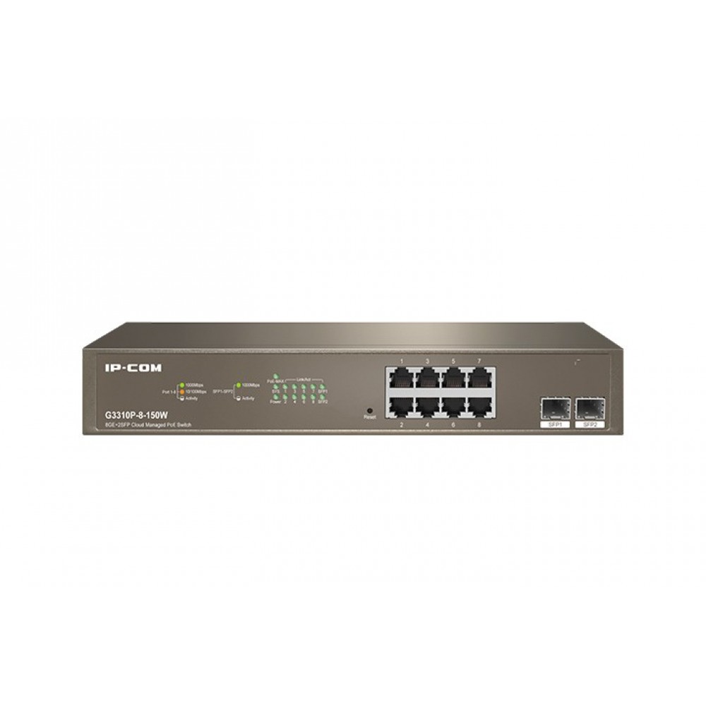 IP-COM G3310P-8-150W 8GE PoE Port (150W), 2xSFP Yönetilebilir Switch