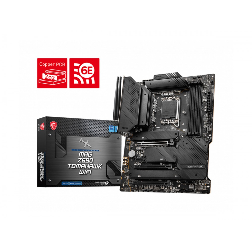 MSI MAG Z690 TOMAHAWK WIFI SOKET 1700 DDR5 6400(OC) PCI-E Gen 5 ,M.2 USB3.2  1x