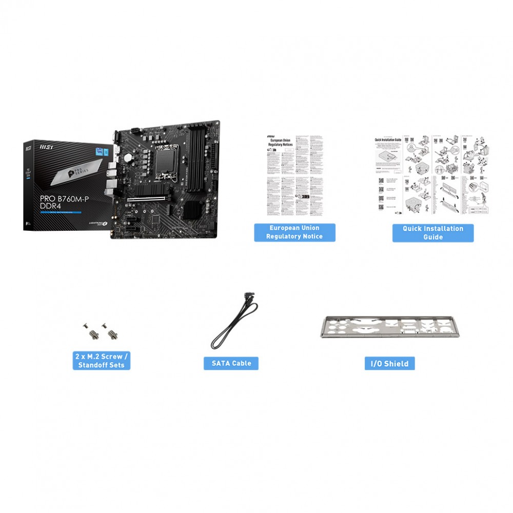 MSI PRO B760M-P DDR4 SOKET 1700 DDR4 4800(OC) PCI-E ,M.2 USB3.2 HDMI,DP,VGA 1x 1