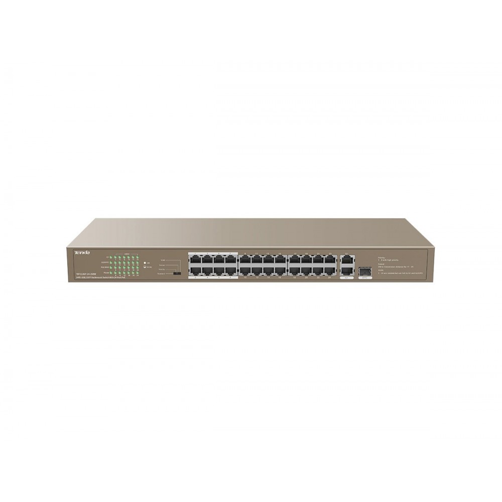 TEF1126P-24-250W / TENDA TEF1126P-24-250W 24FE PoE Port (24xPoE 250W), 2GE Port, 1xCombo SFP Switch