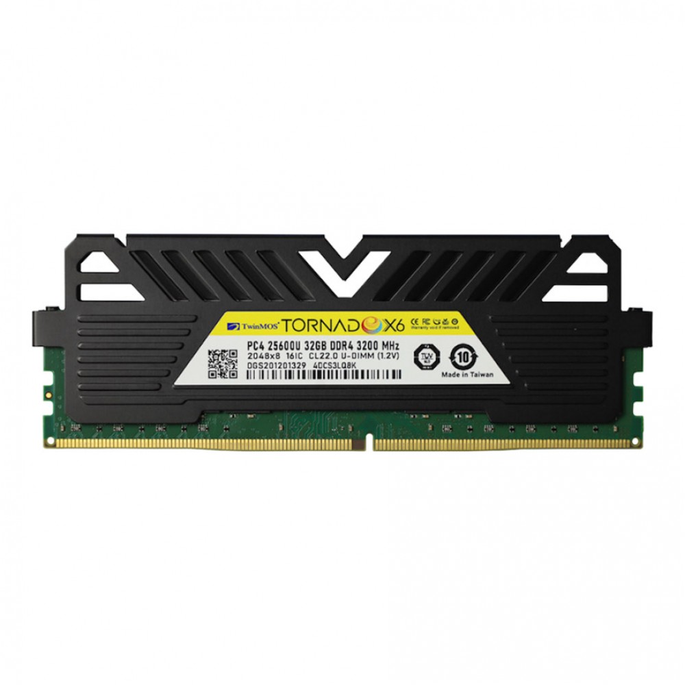 TwinMOS DDR4 32GB 3200MHz CL22 TornadoX6 Desktop Ram (Soğutuculu)